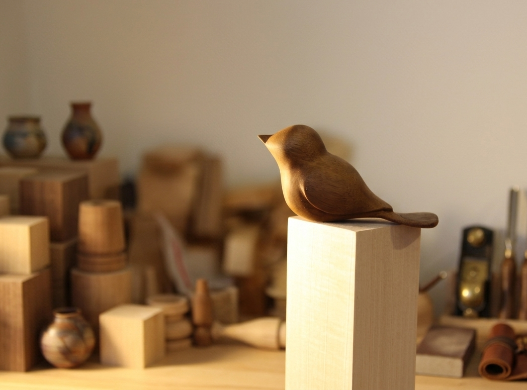 Handcrafted wooden bird
