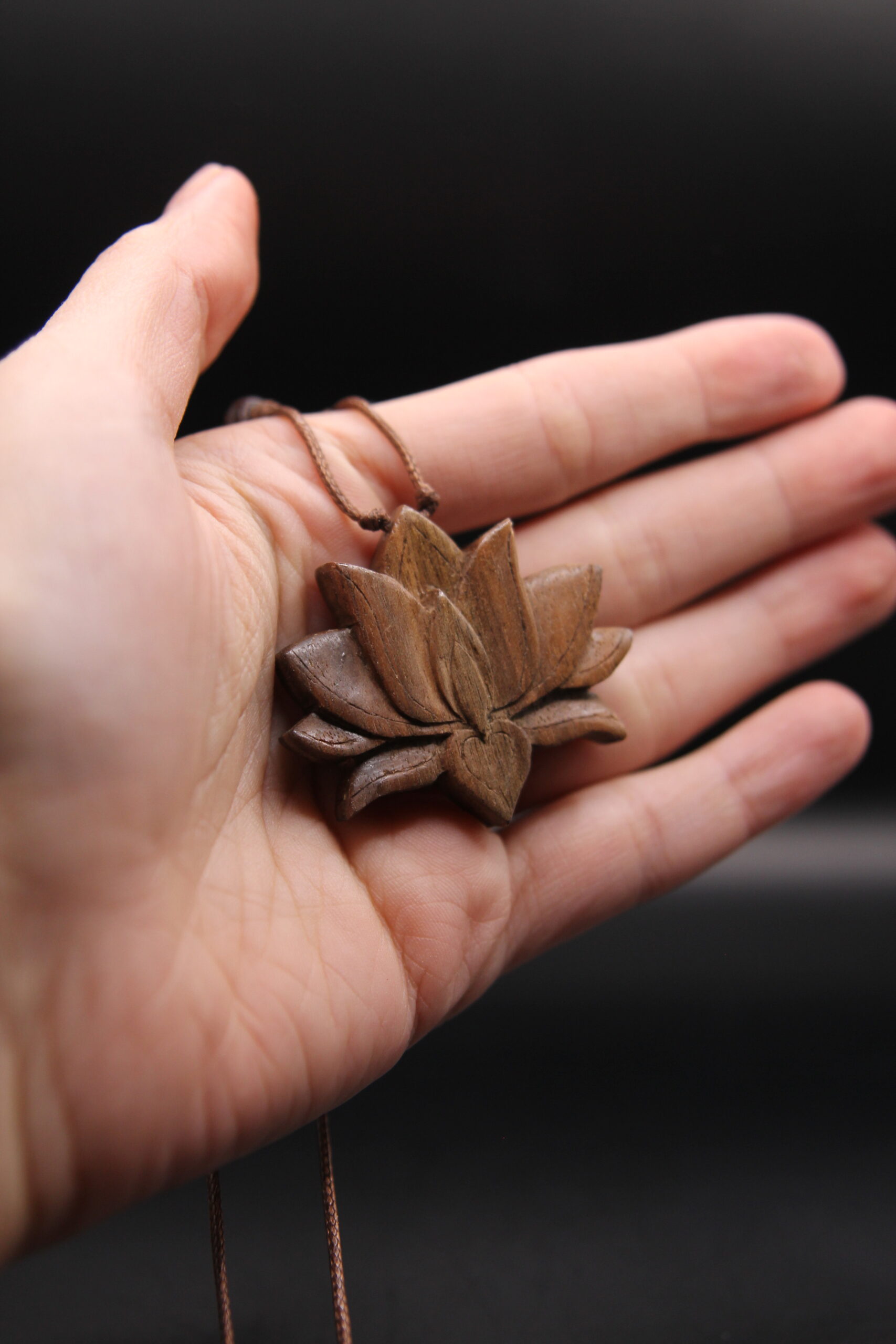 Lotus Pendant - Dark Walnut